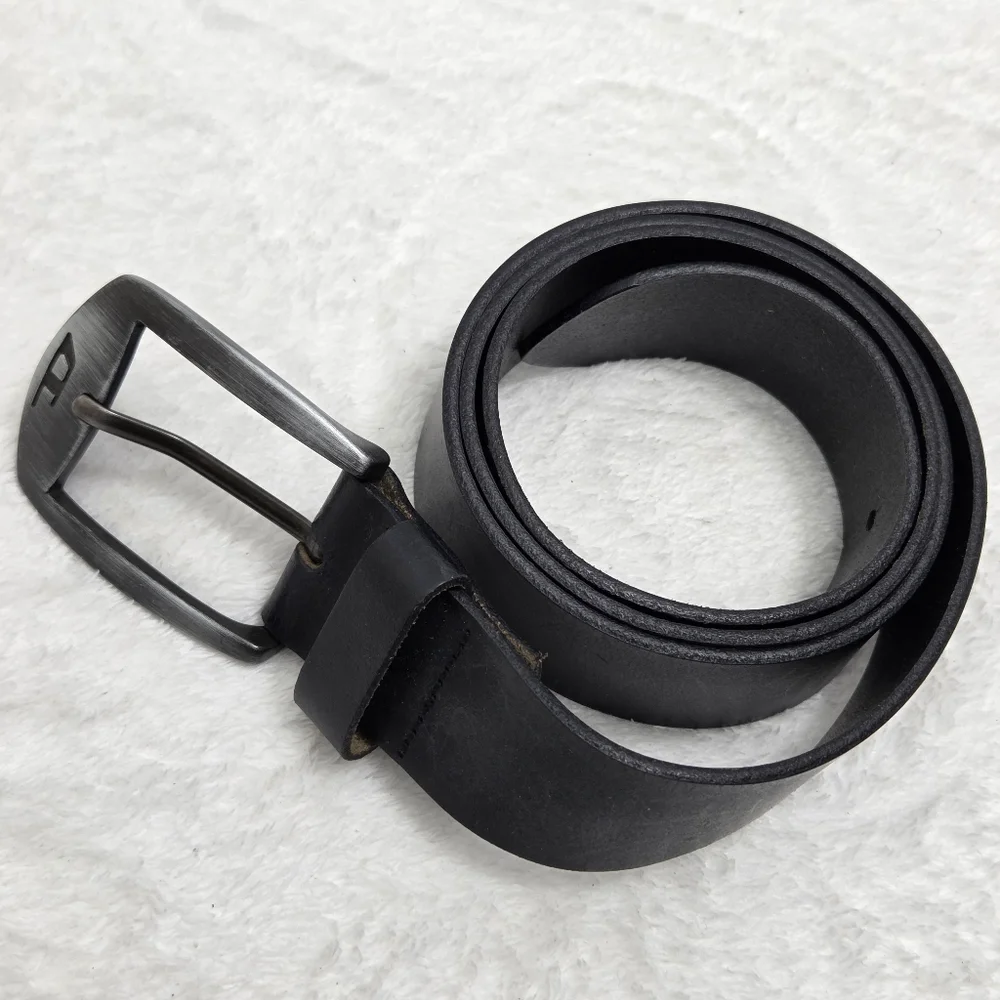 Diesel Black Vintage Black‎ Leather Belt size 39